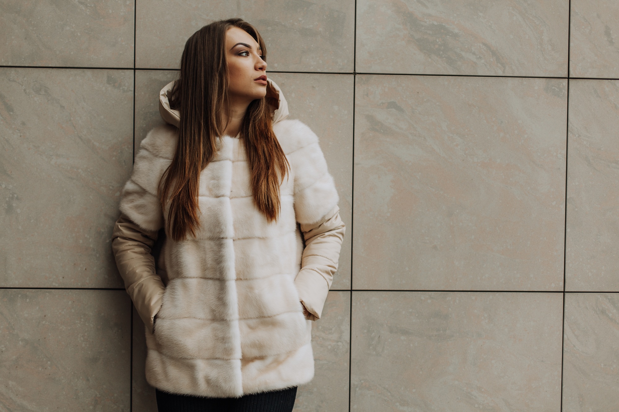 Model in a fur coat