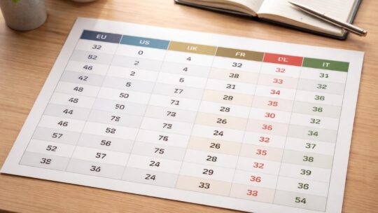 Correspondance des tailles : tableau pratique
