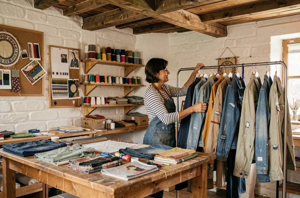 L'Atelier 815, espace de friperie créatif mêlant vêtements chinés et pièces retravaillées dans un atelier artisanal chaleureux